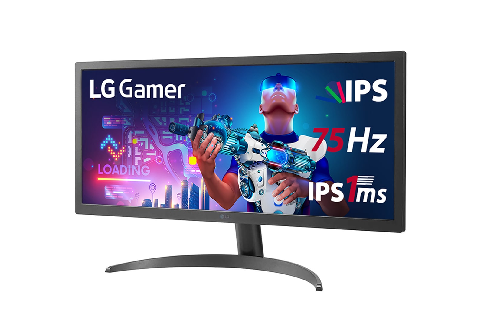 LG Monitor LG UltraWide 26'' IPS Full HD 2560x1080 75Hz 1ms (MBR) HDMI HDR10 AMD FreeSync™ 26WQ500-B, 26WQ500-B